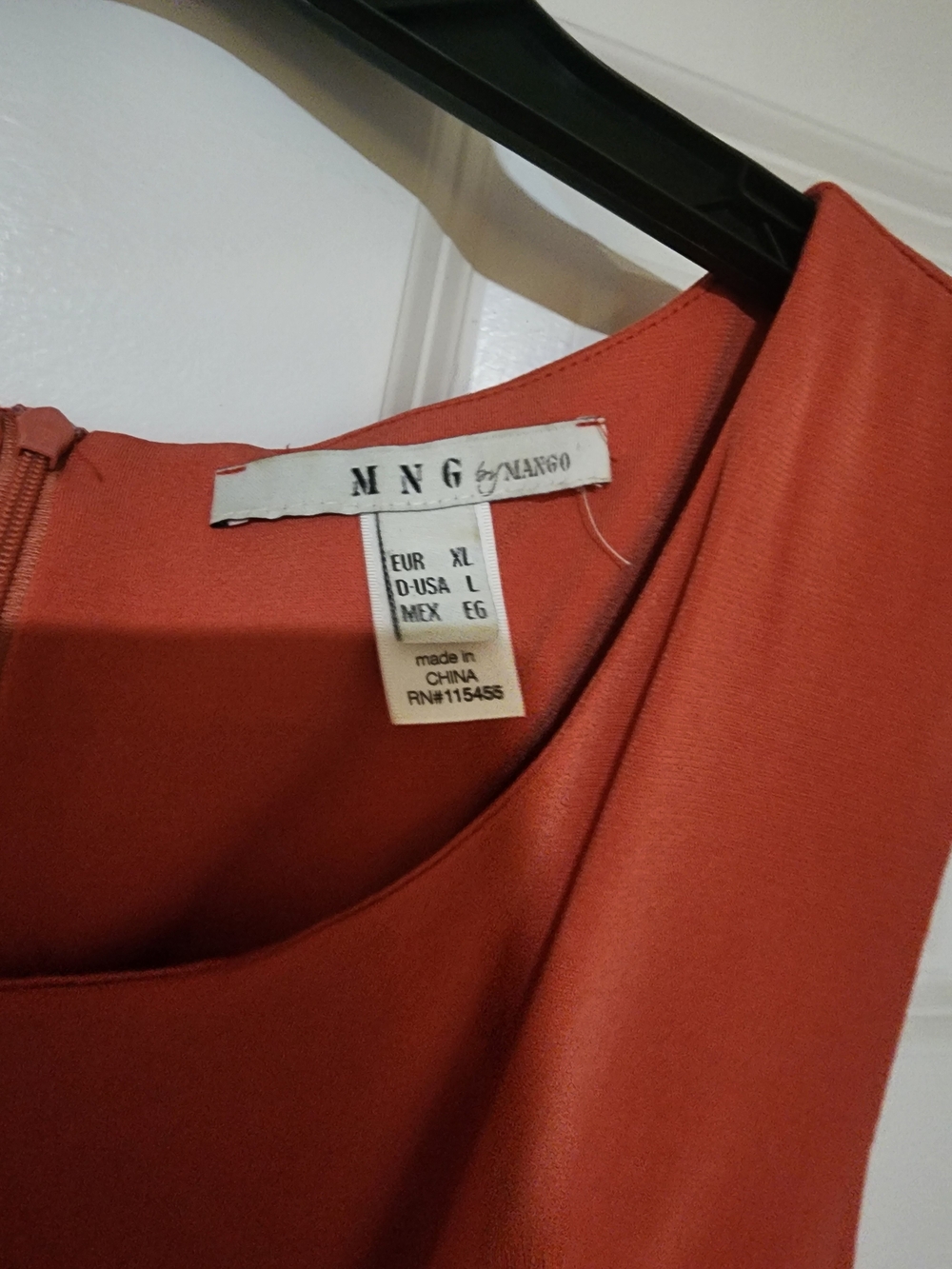Mango Sleeveless Knotted Rust-Red Midi Dress - Picture 4 of 4